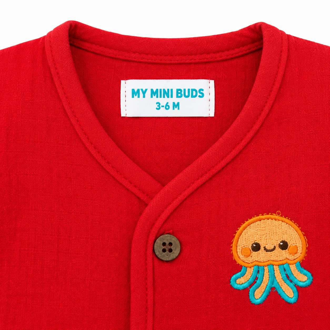 Muslin Jabla set-Crinkle- Red jellyfish