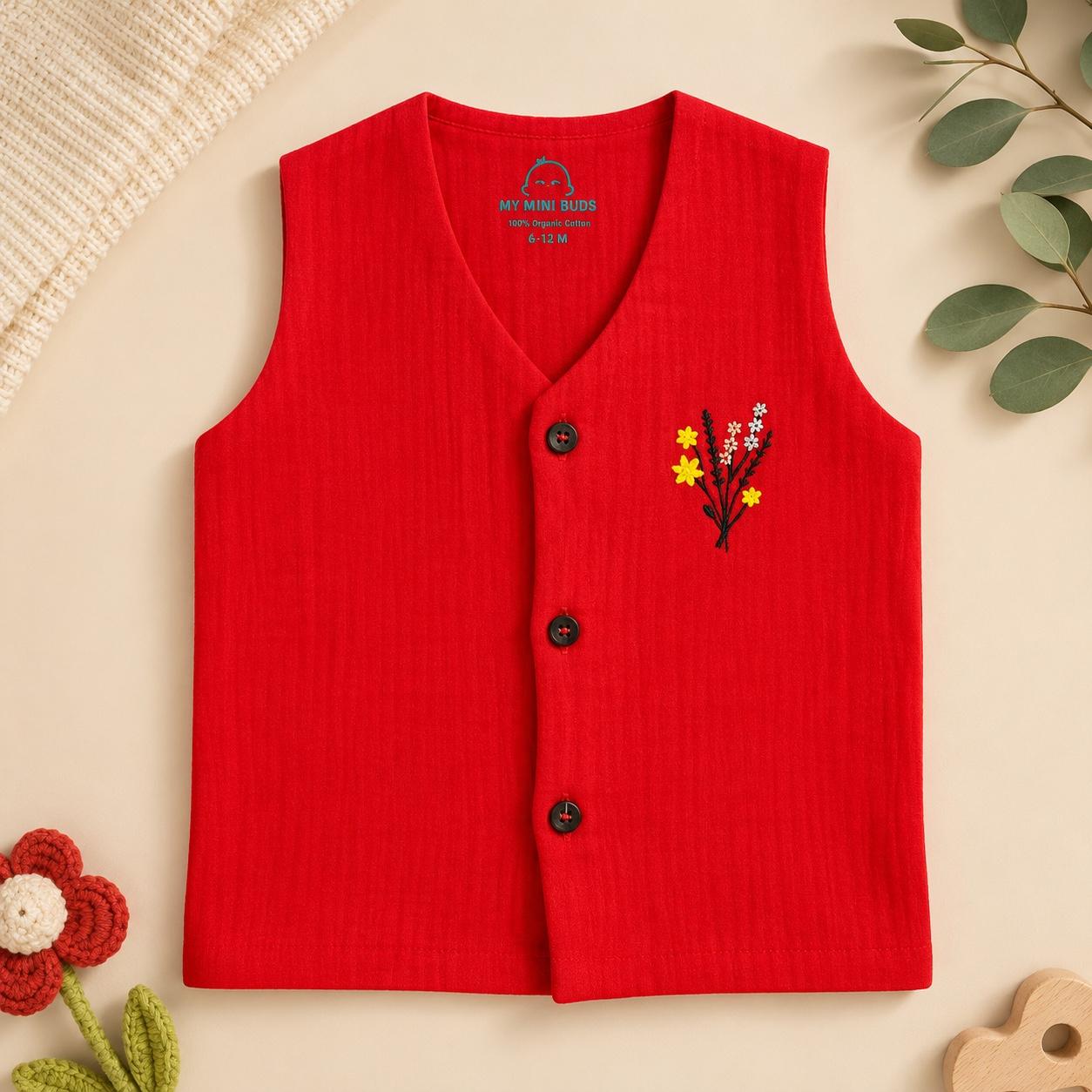 Red Floral - Vest