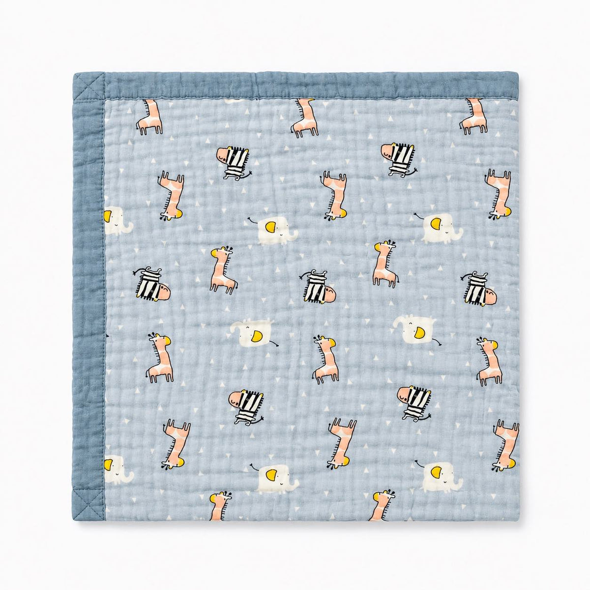 Giraffe&Zebra- 6 Layer Crinkle Muslin Baby Blanket - 110*110cm