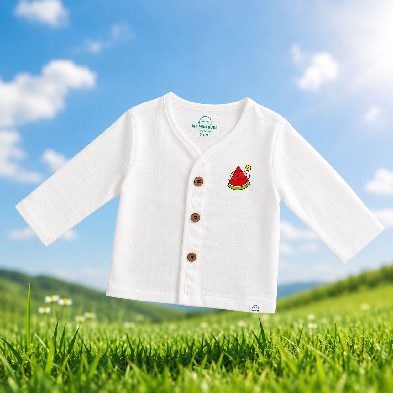 Muslin full sleeve Jabla- Watermelon