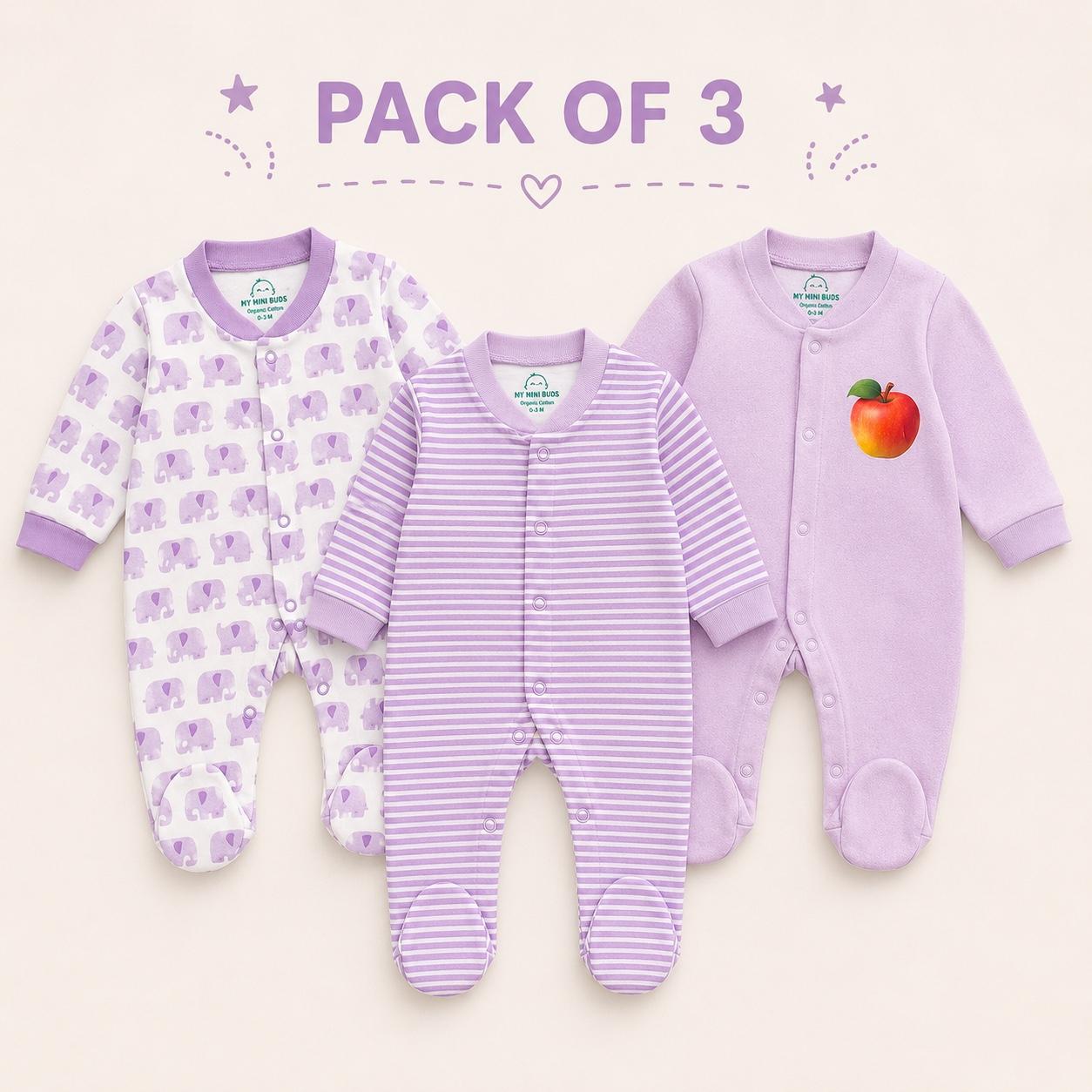 Sleep Suit- Purple Combo