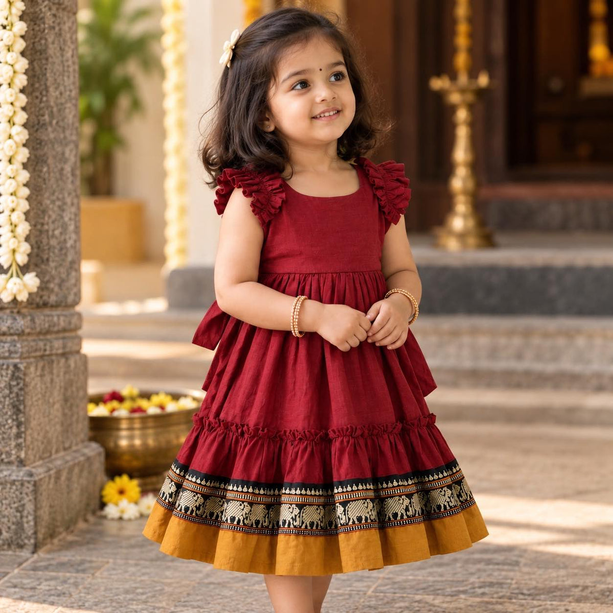 Deep Maroon -Madhura Ethnic Frock