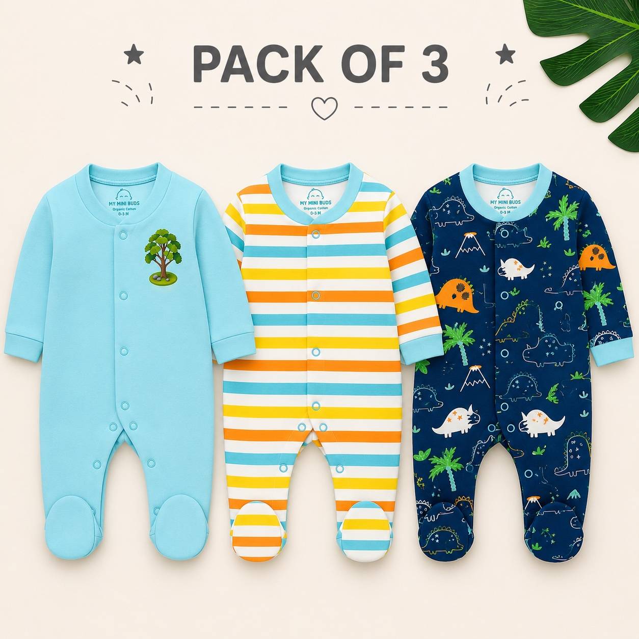 Sleep Suit- sky Blue Combo