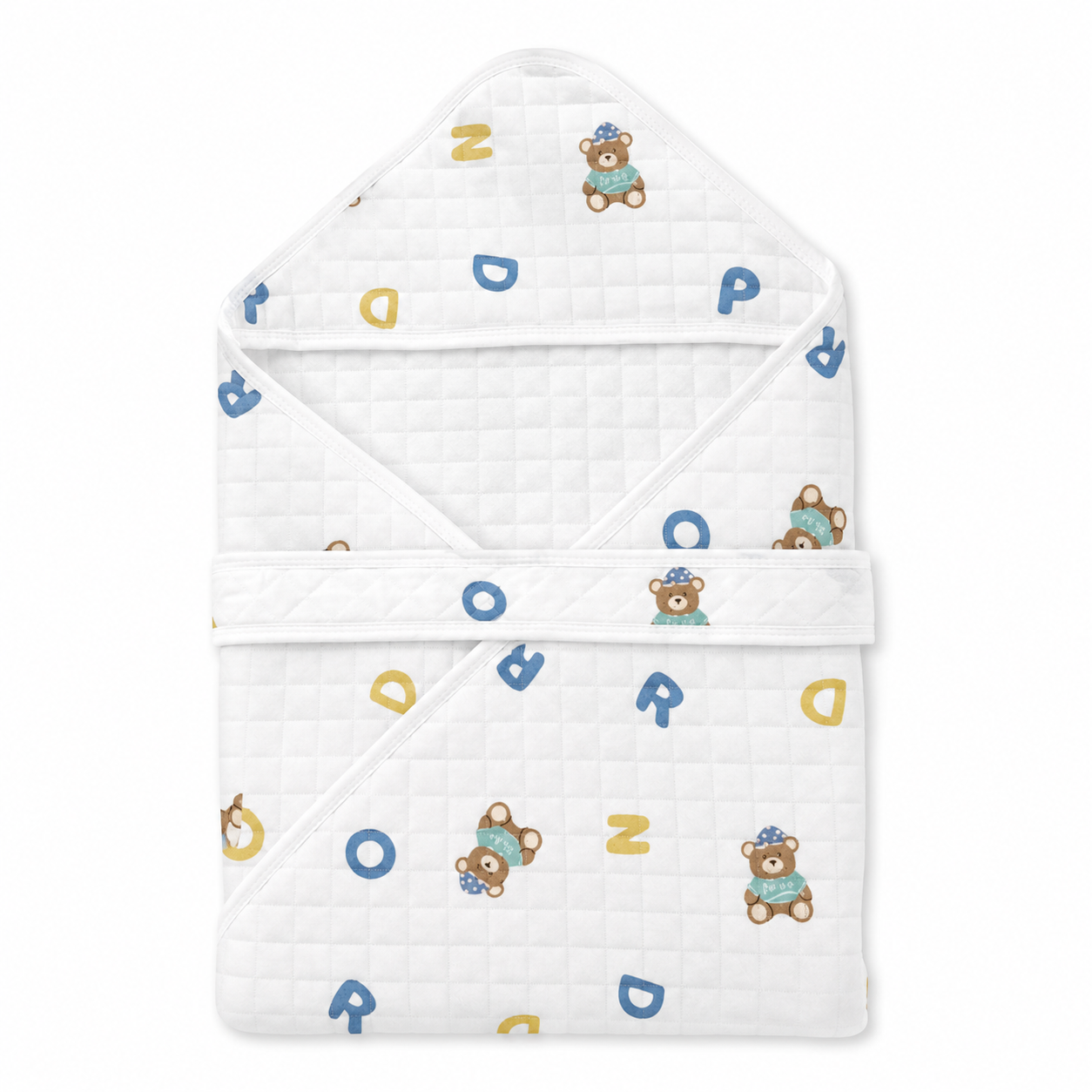 Hooded Towel wrapper - Bear Letter