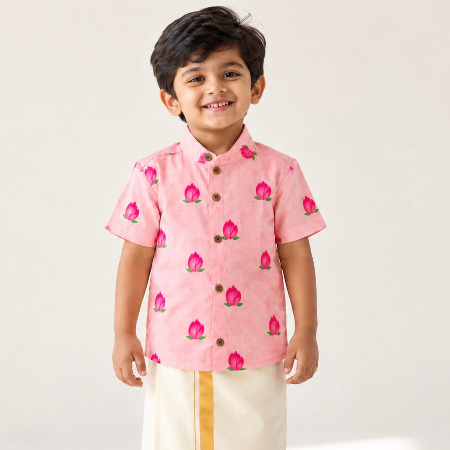 A Ethnic Shirt-Lotus Bloom Pink