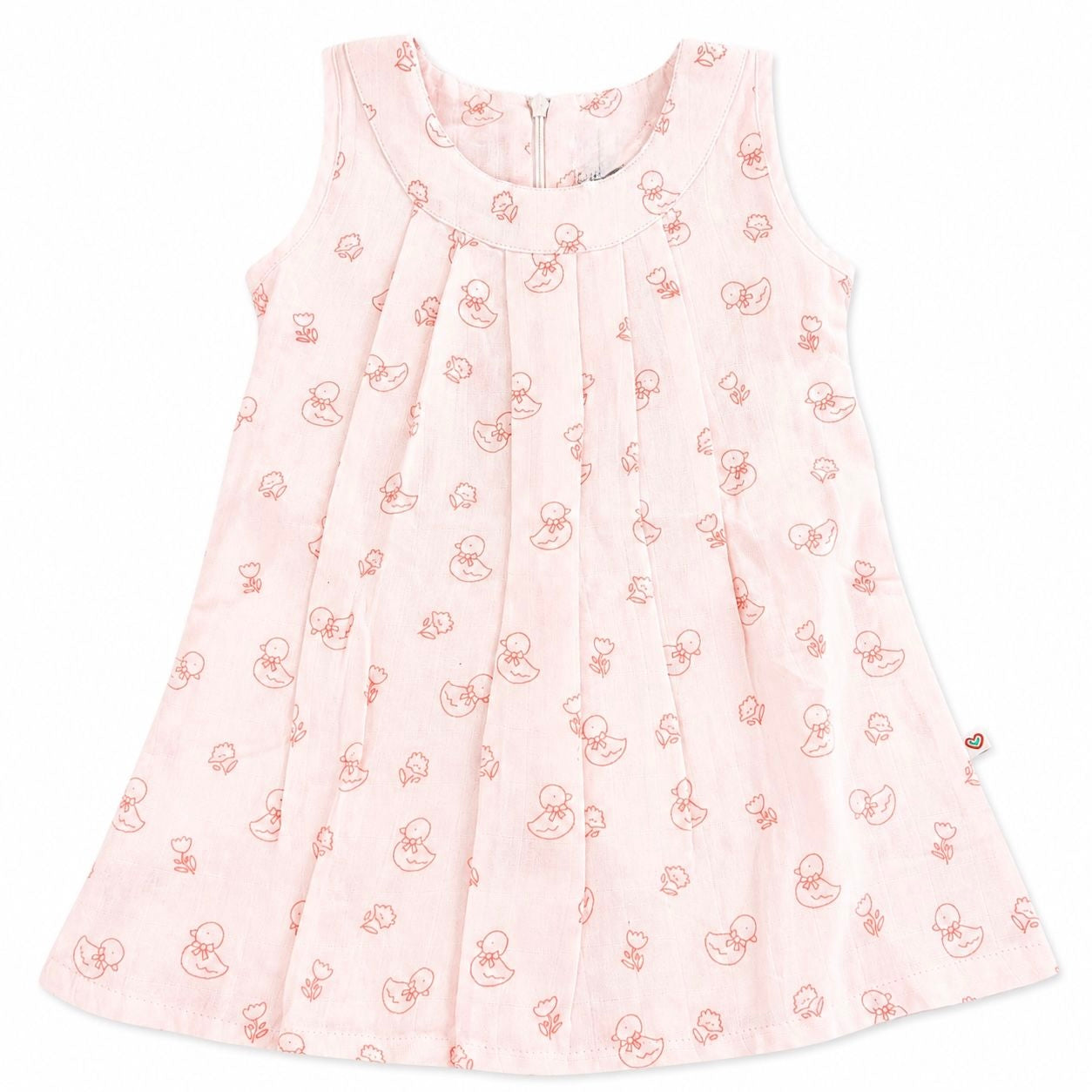 Sleeveless Frock - Pink Duck