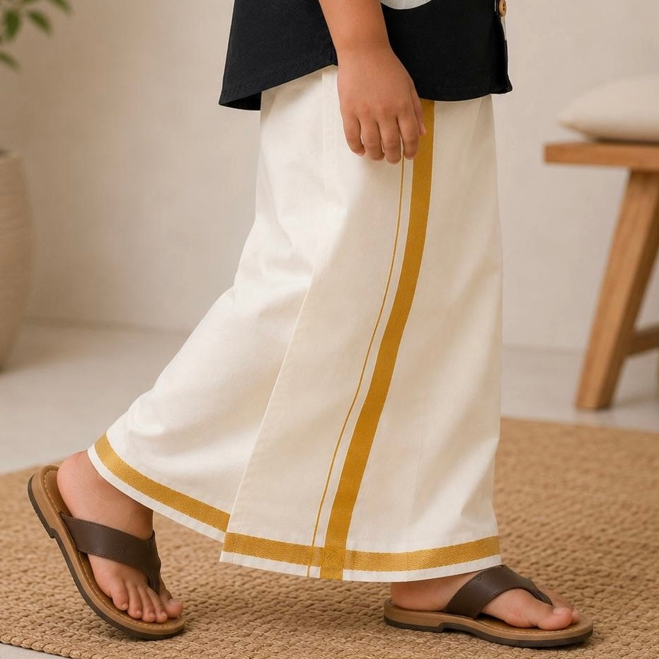 A Dhoti - velcro Ethnic Wear- Cream Colour