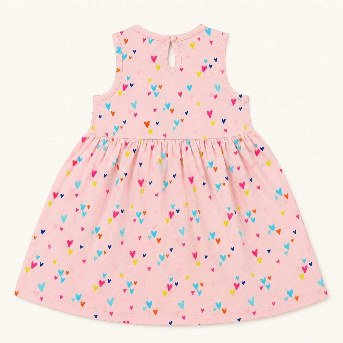 Pink Heart-Sleeveless Frock