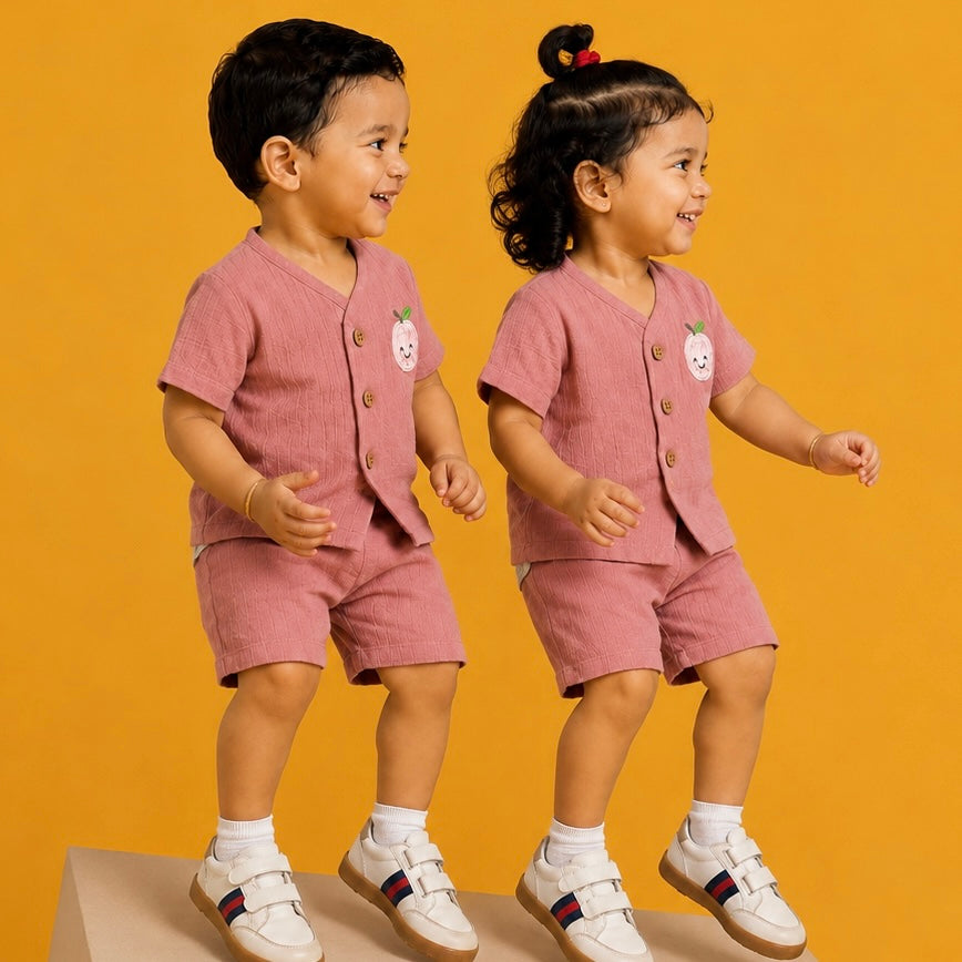 Muslin Jabla set-Crinkle- Smiling fruit