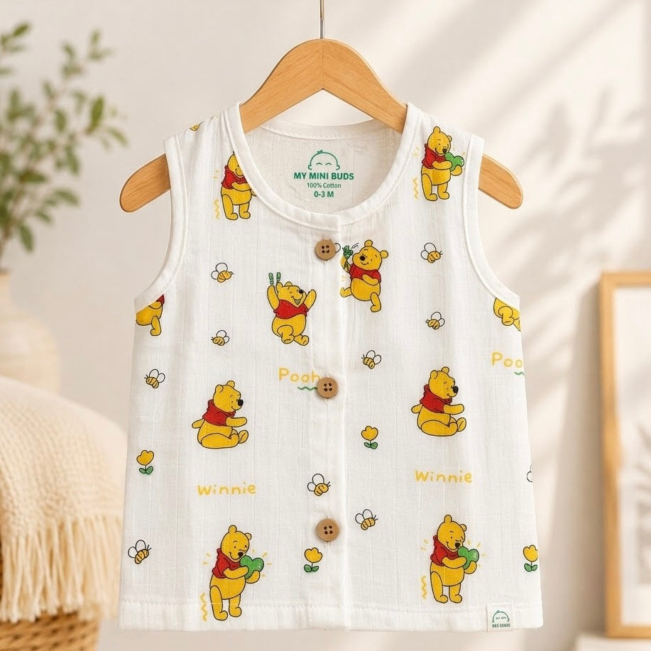 Muslin Button Jabla-Winnie the pooh
