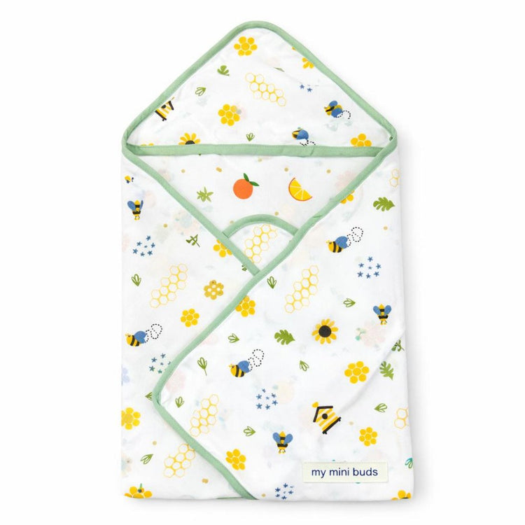 Reversible Hooded Towel - Honey and Orange Print