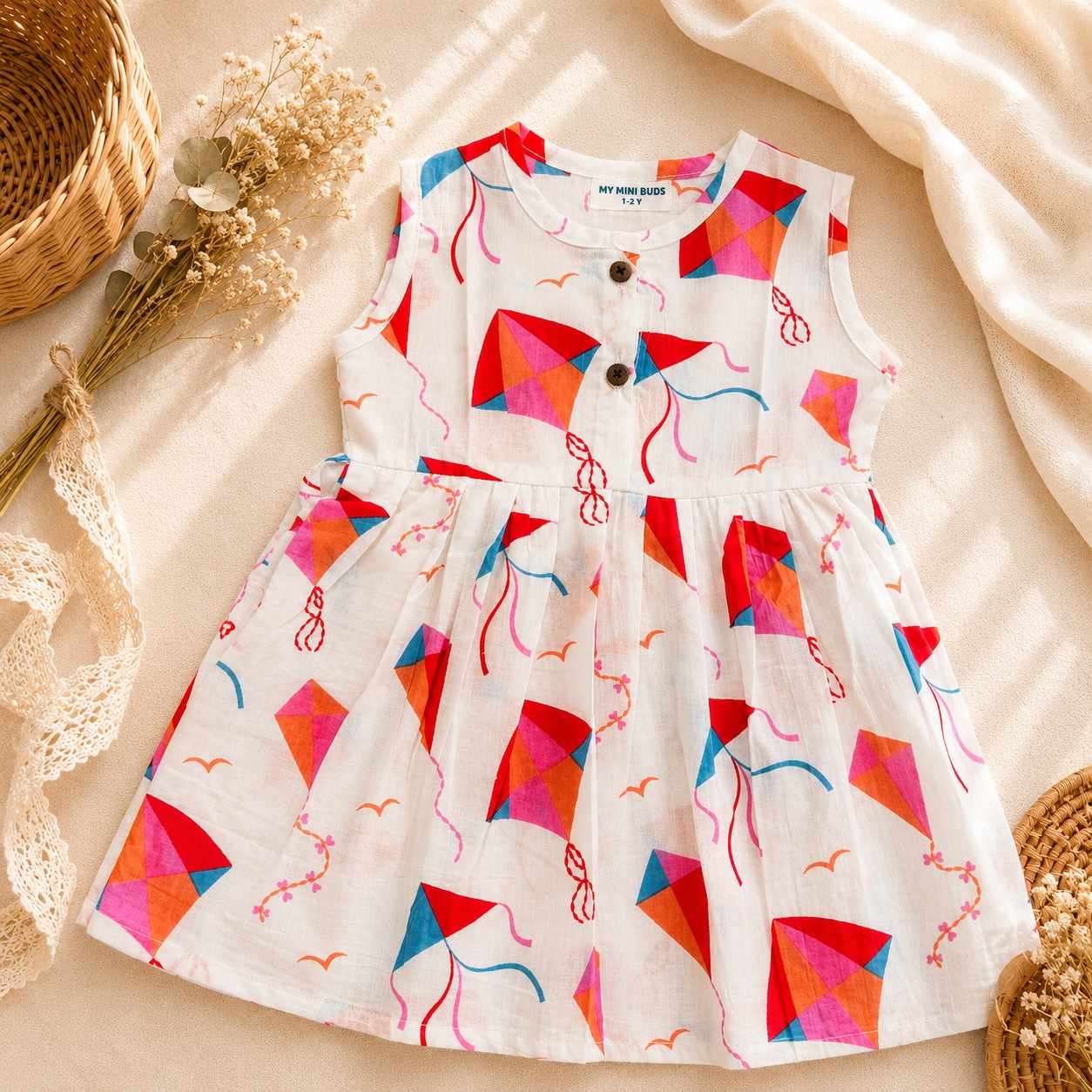 Cotton Frock-Summer Skies