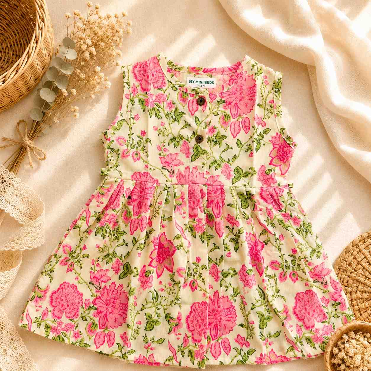 Cotton Frock-Pastel Rose