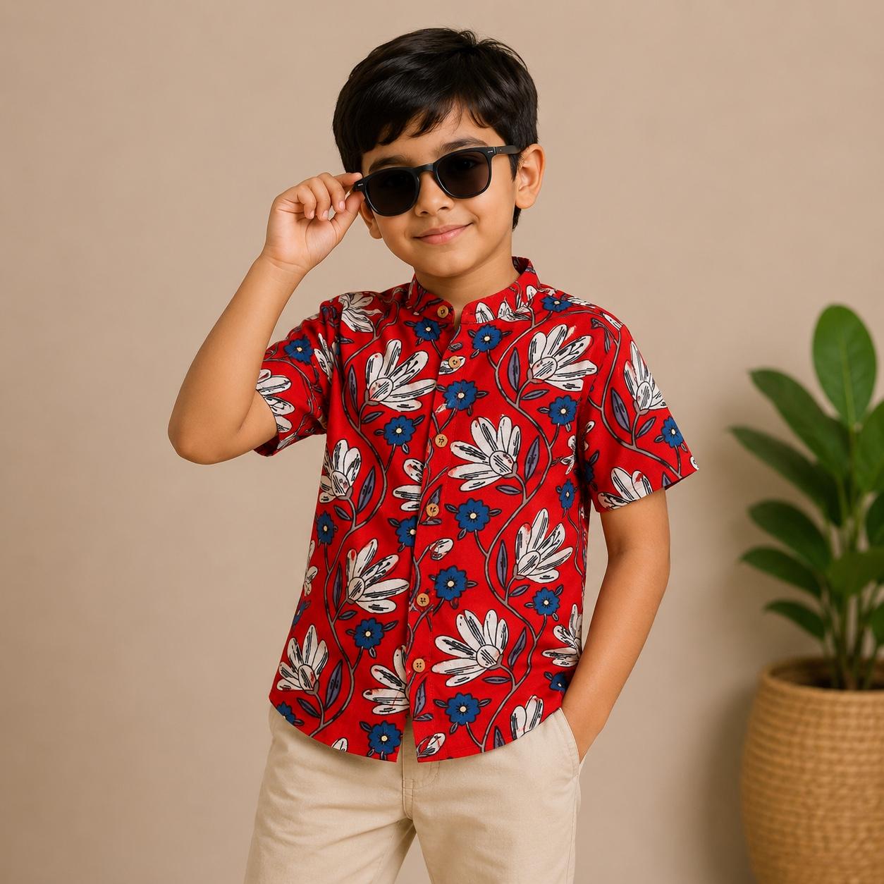 Red Floral- Shirt