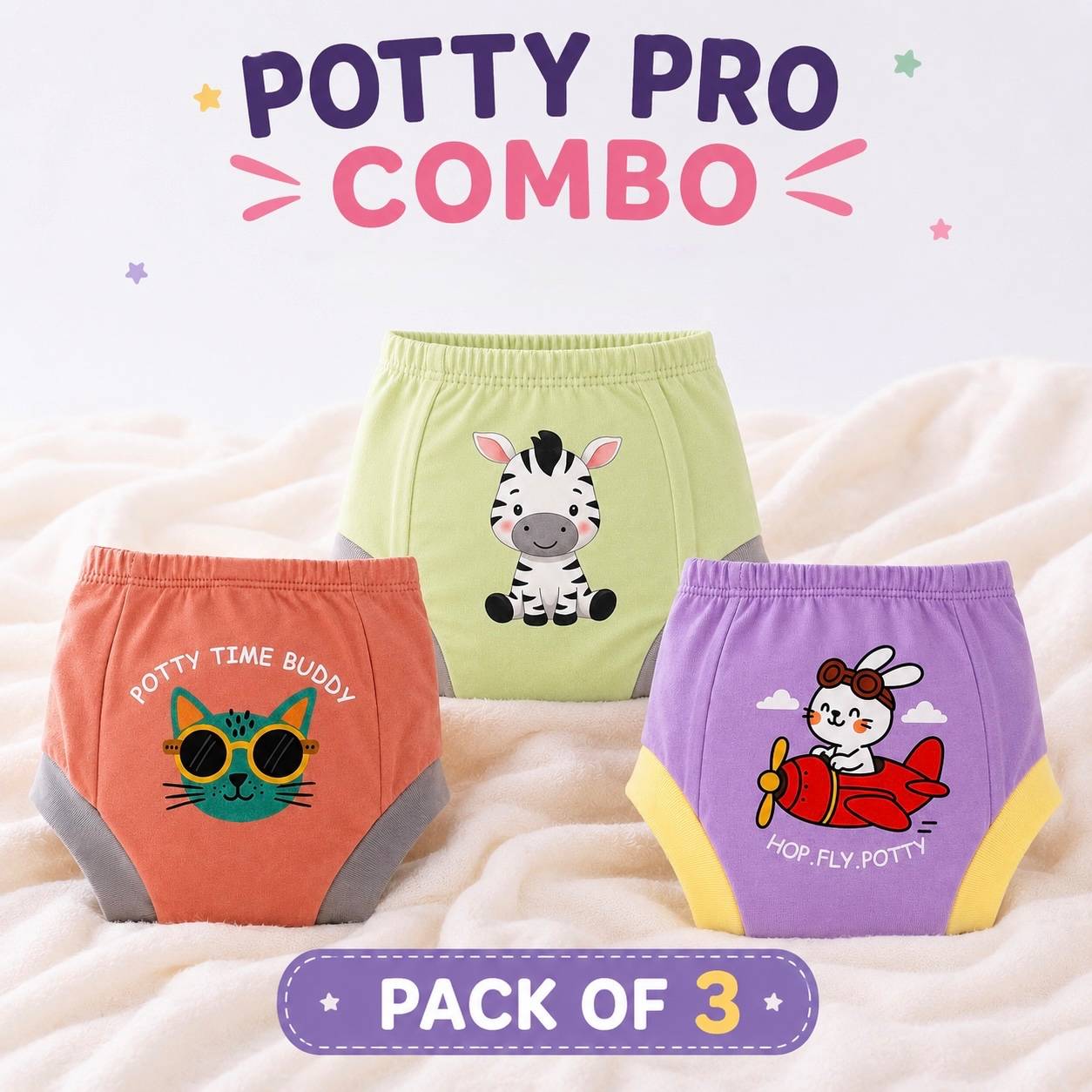 Potty Pro - Pack of 3_ save 5% (Assorted)