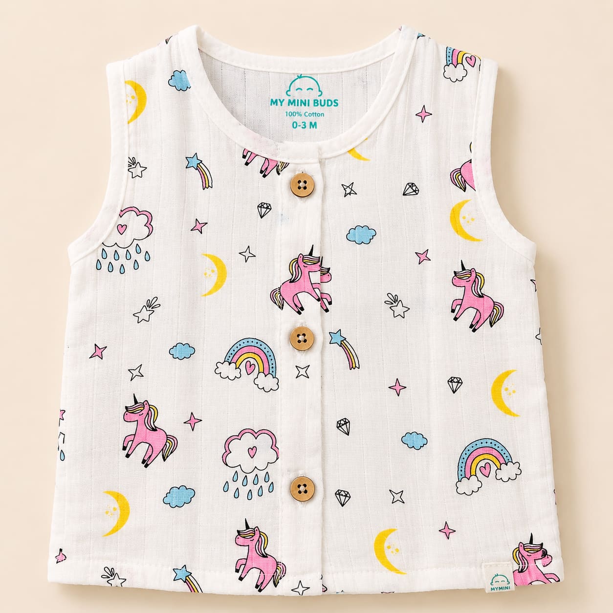 Muslin Button Jabla-Unicorn Star