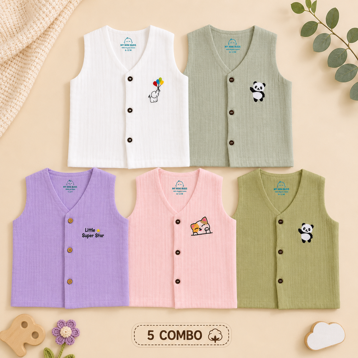 Pack of 5 print colour- save7%_ (Assorted)
