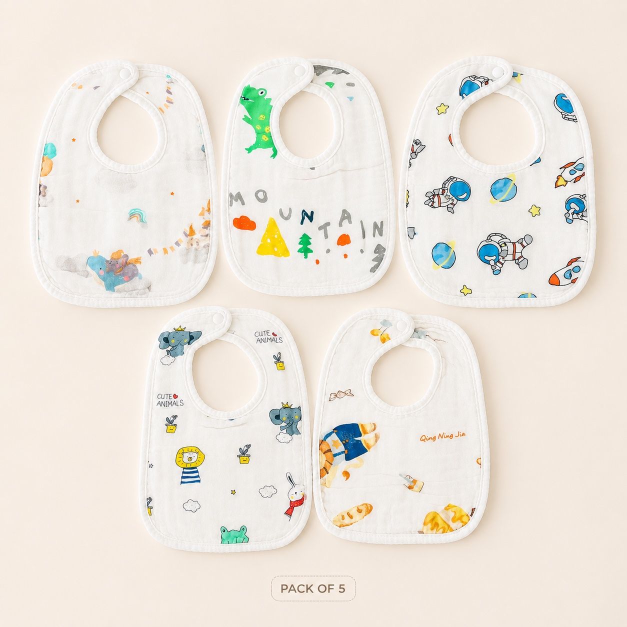 Bibs - Pack of 5_ (Assorted) save5%