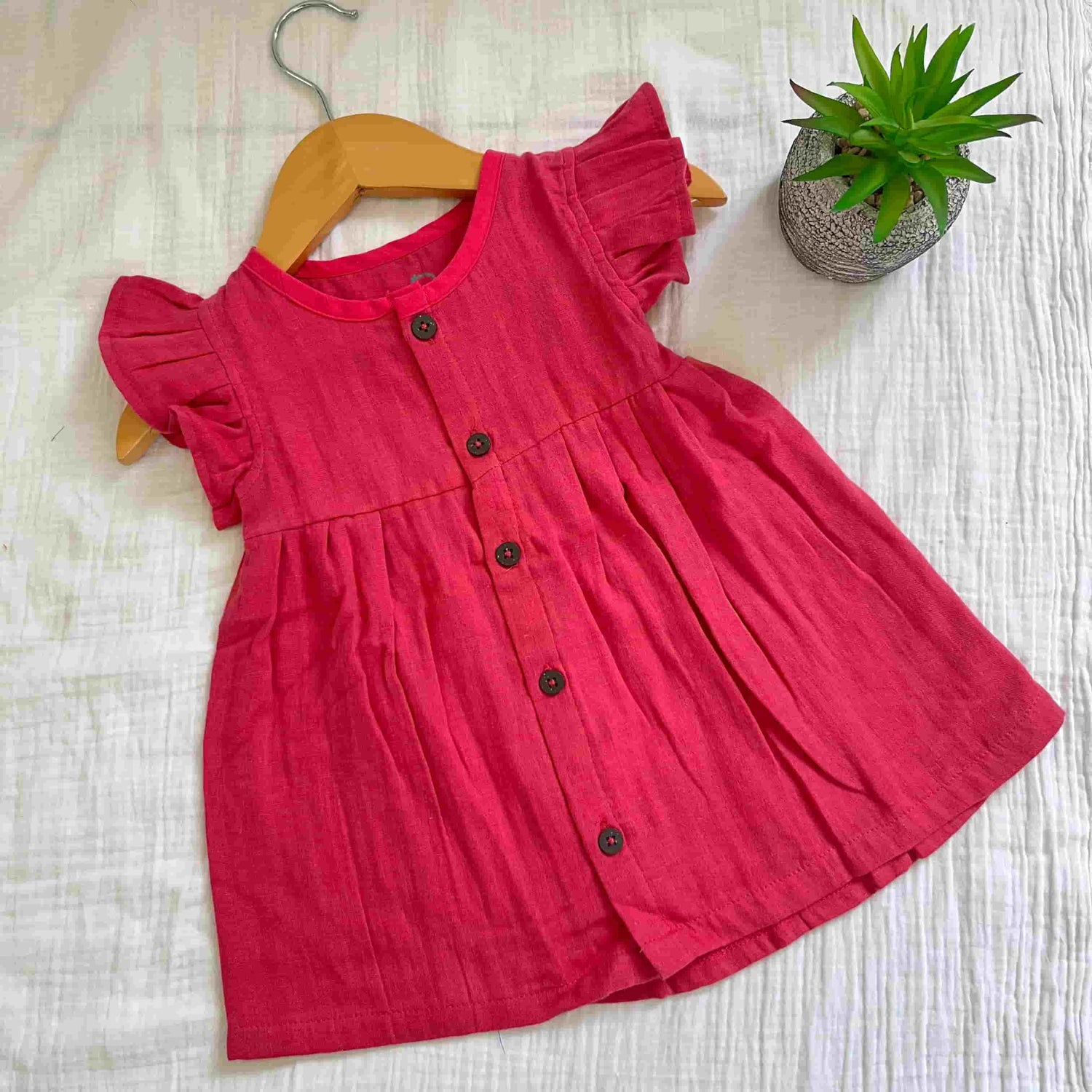 Magenta-Frill Frocks