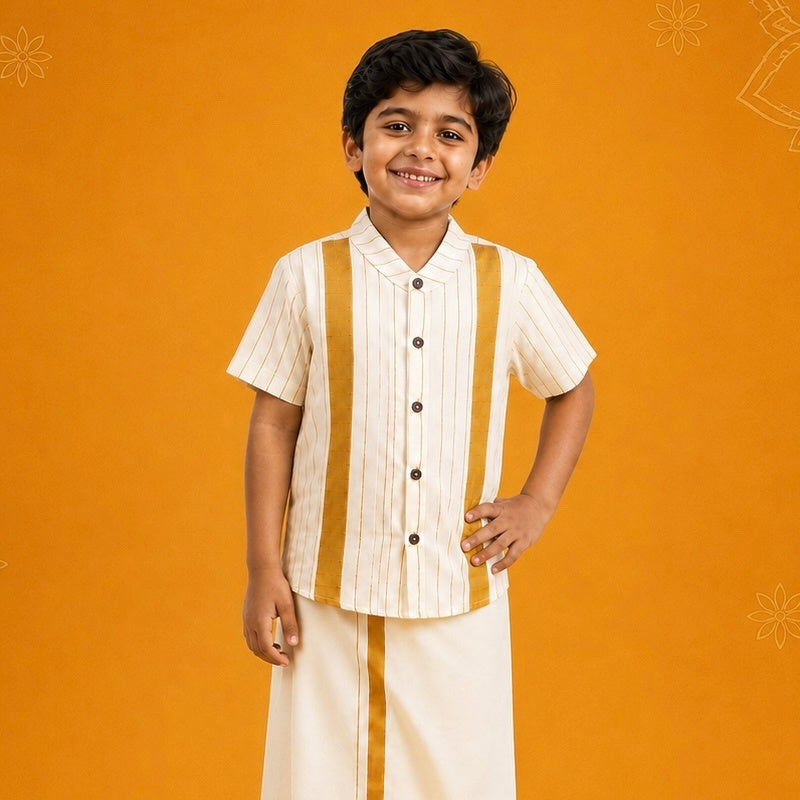 Kasavu Onam Shirt- Striped