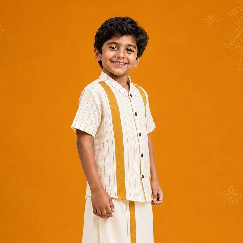 Kasavu Onam Shirt- Striped