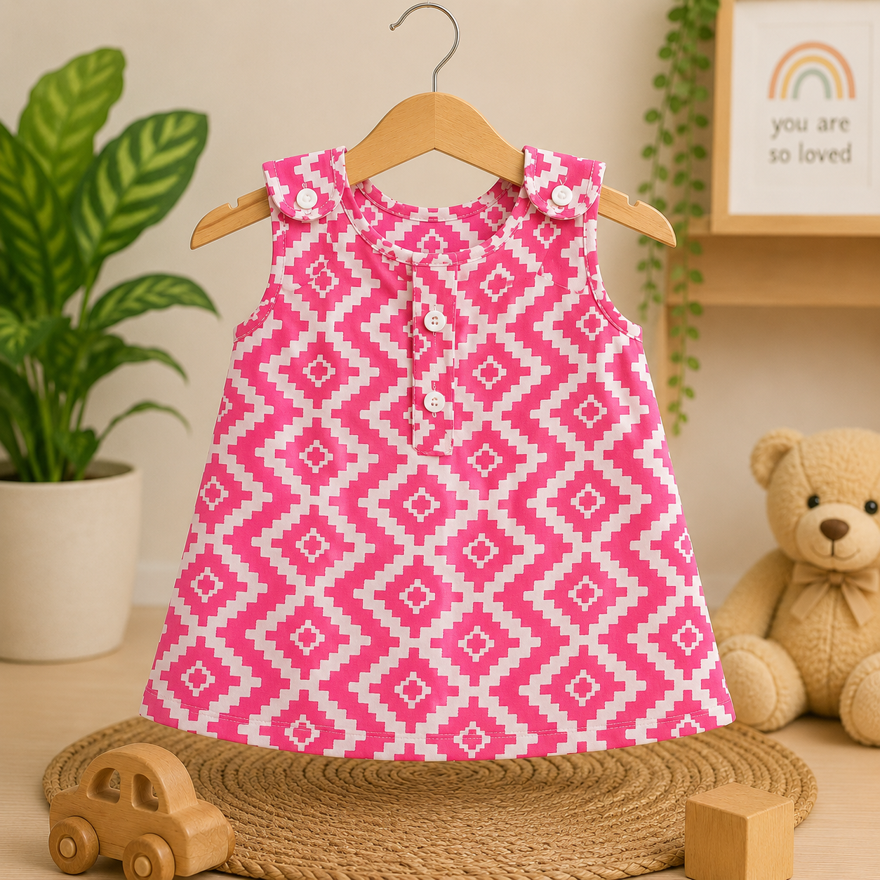 Pink Kilim - Jabla Shoulder Button