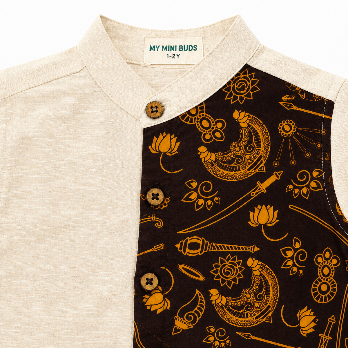 Ethnic Onam Shirt- Gold Lotus