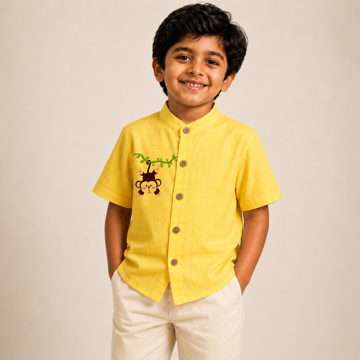 A Mango Yellow Monkey - Kids Shirt