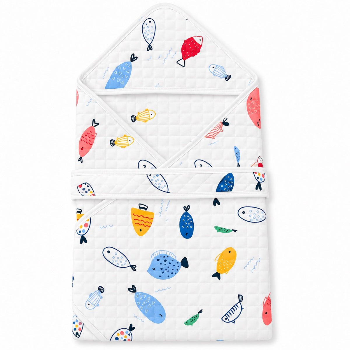Hooded Towel wrapper - fish