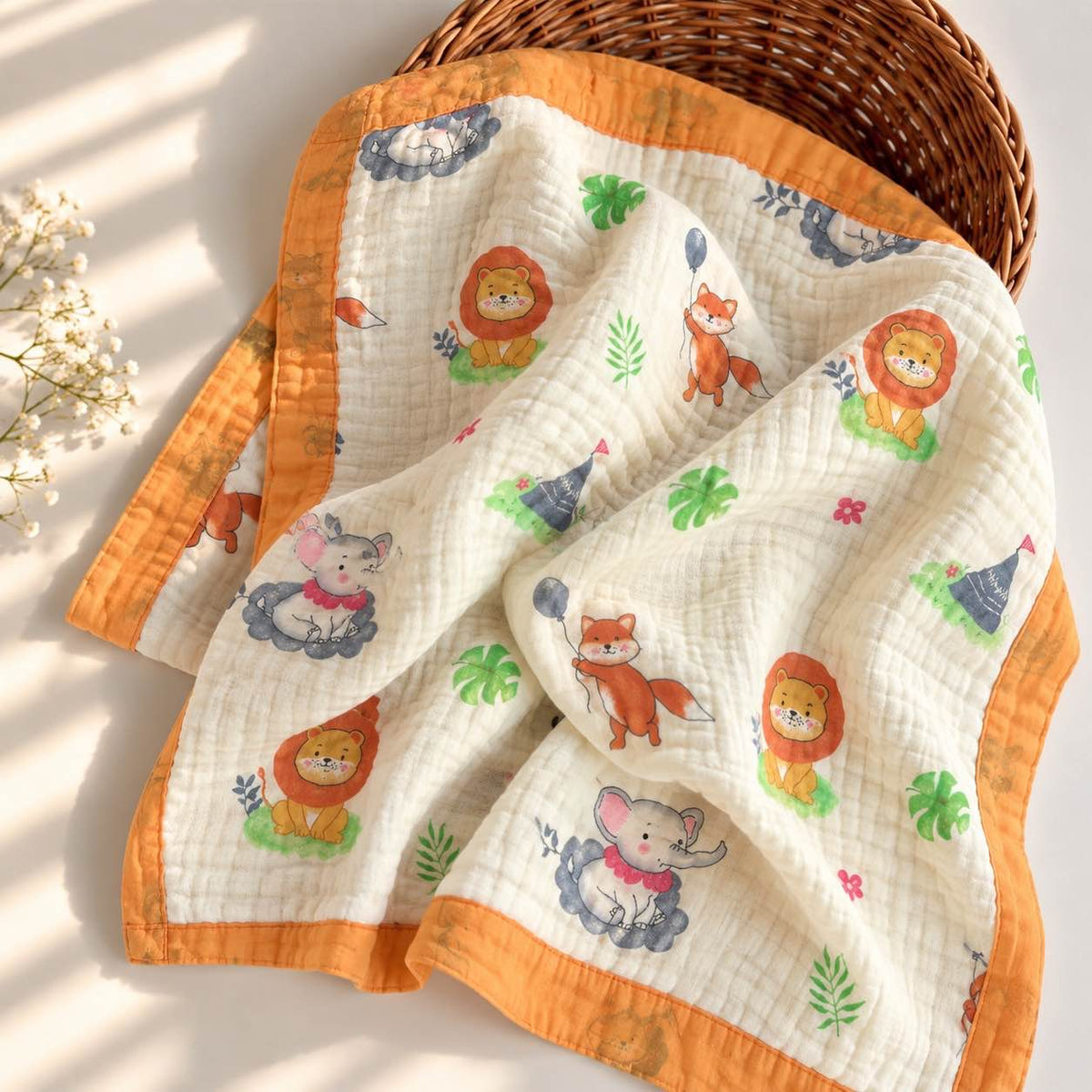 Muslin blanket for baby crinkle muslin 6 layer