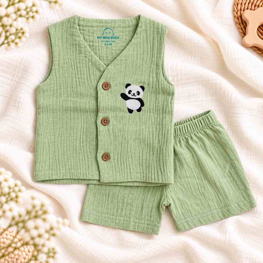 Mint green vest & short sets