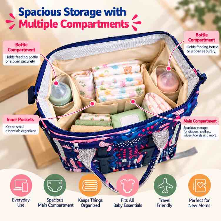 Cactus bloom Diaper bag