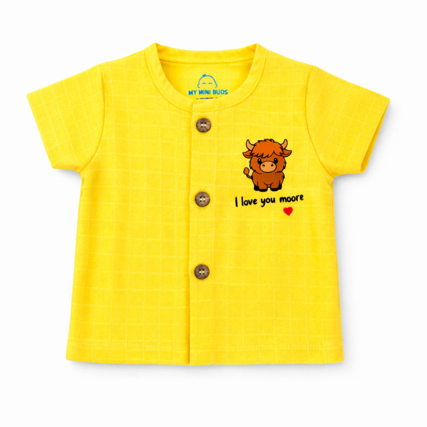 Muslin half sleeve jabla-yellow love you moore