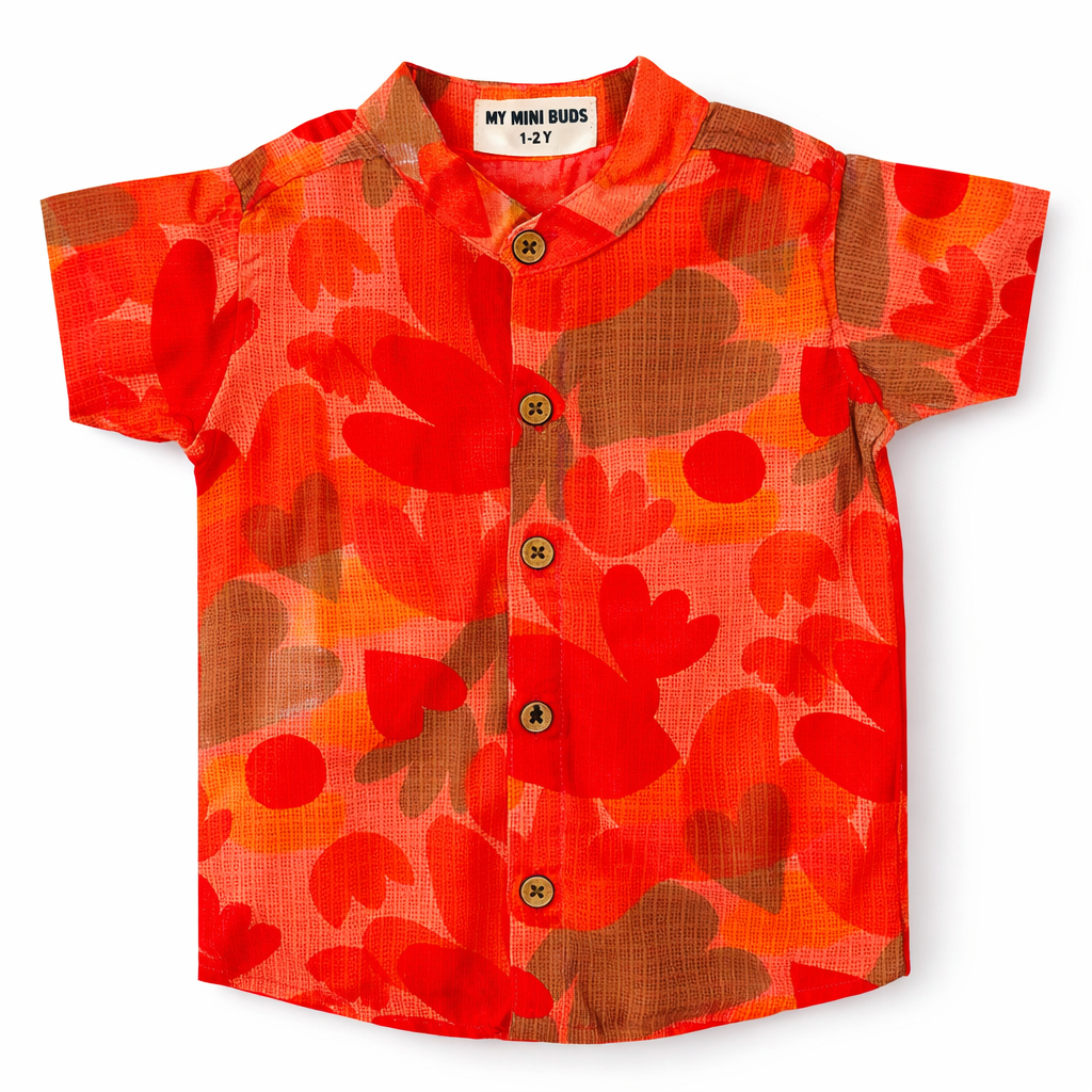Kota Cotton Kids Ethnic Shirt – Royal Blossom-Festive Wear