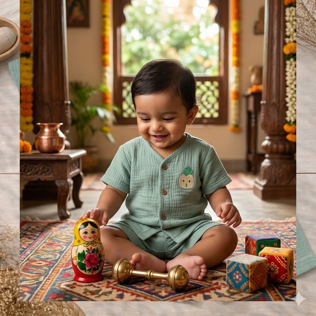Muslin Jabla set-Crinkle-Farm chick