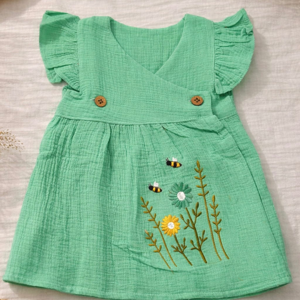 Muslin Frock-Kimono-Ocean Green