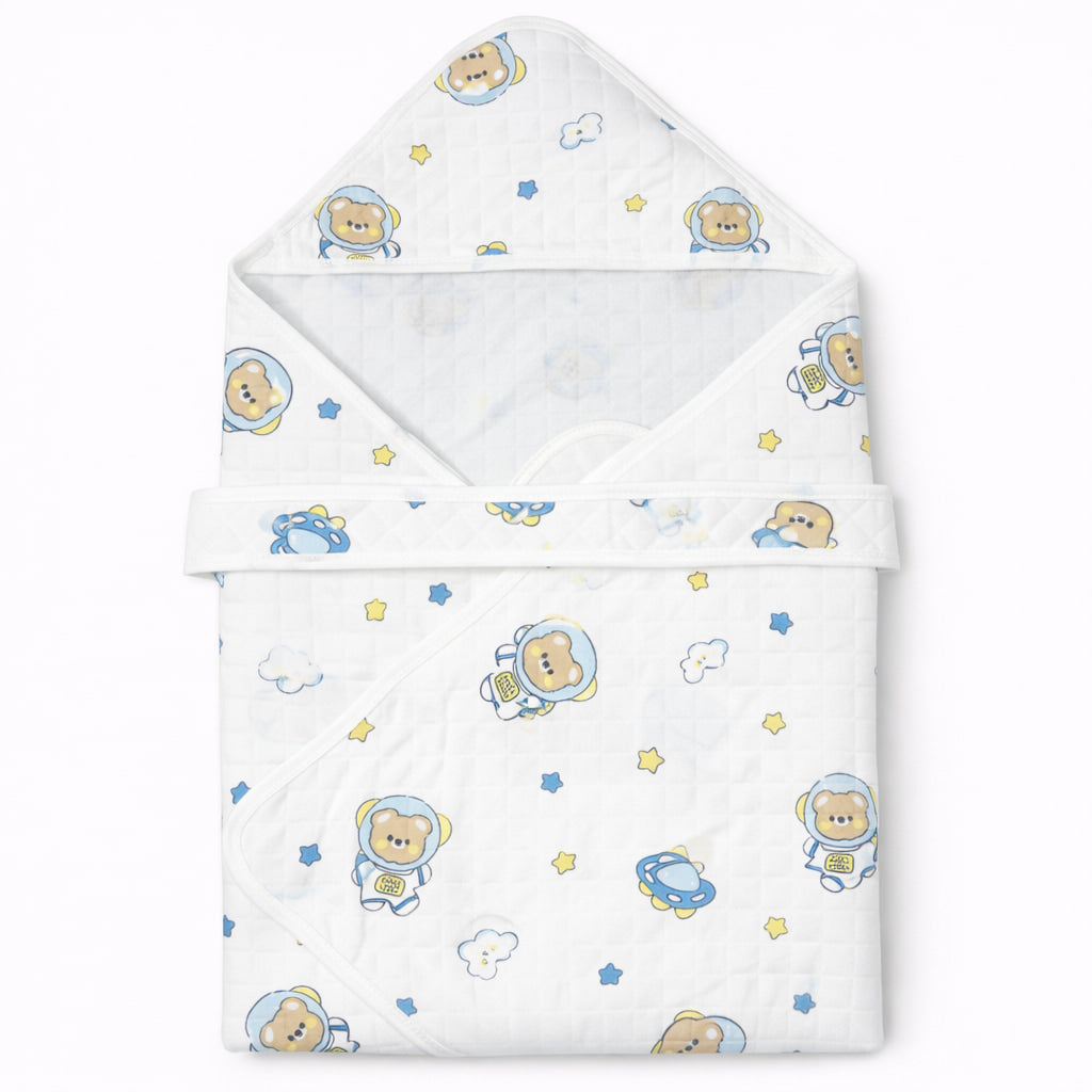 Hooded Towel wrapper-Space Station Teddy
