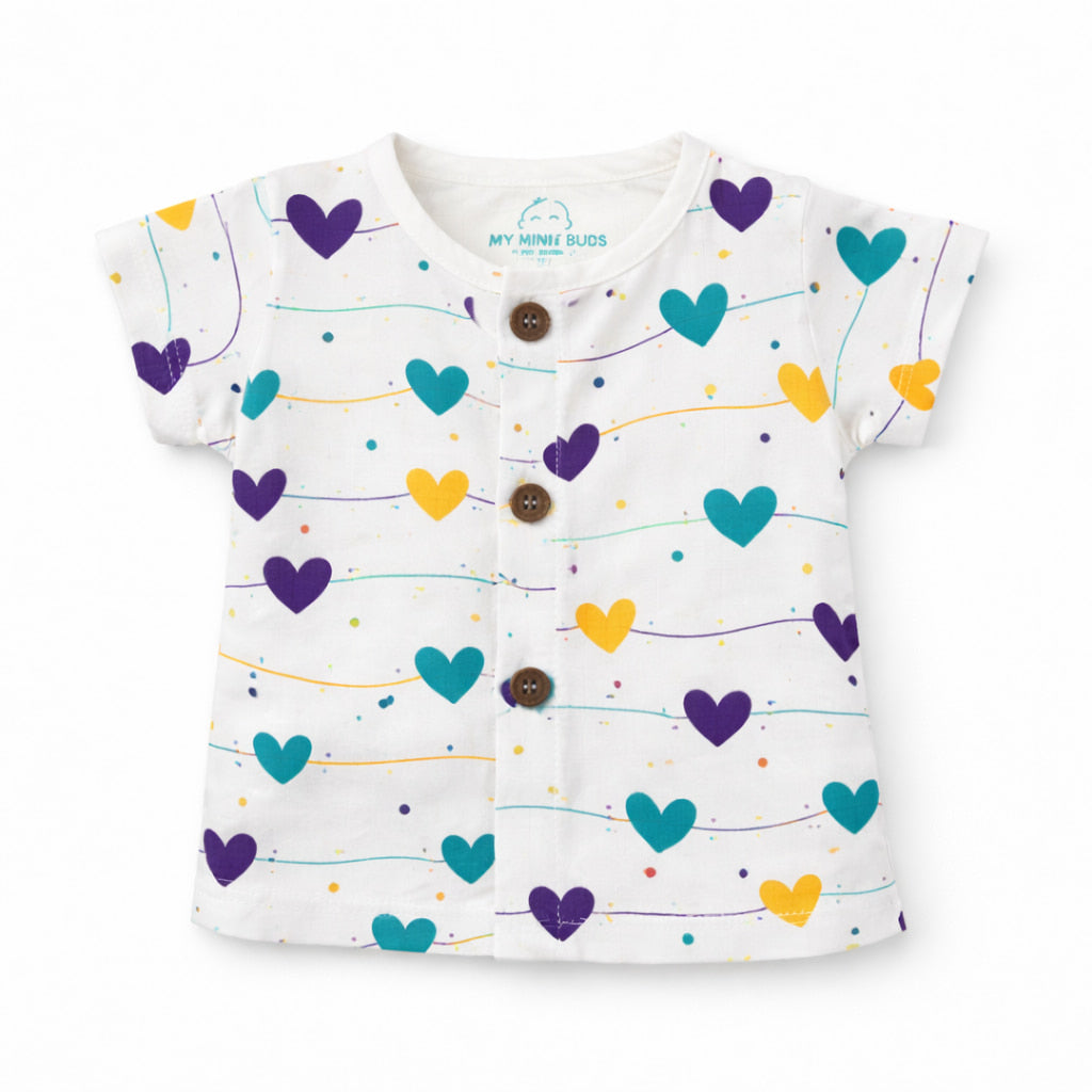 Muslin half sleeve jabla-Purple Heart