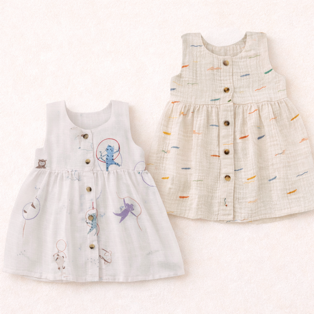 Sleeveless Frock- Pack of 2 (6-9m)