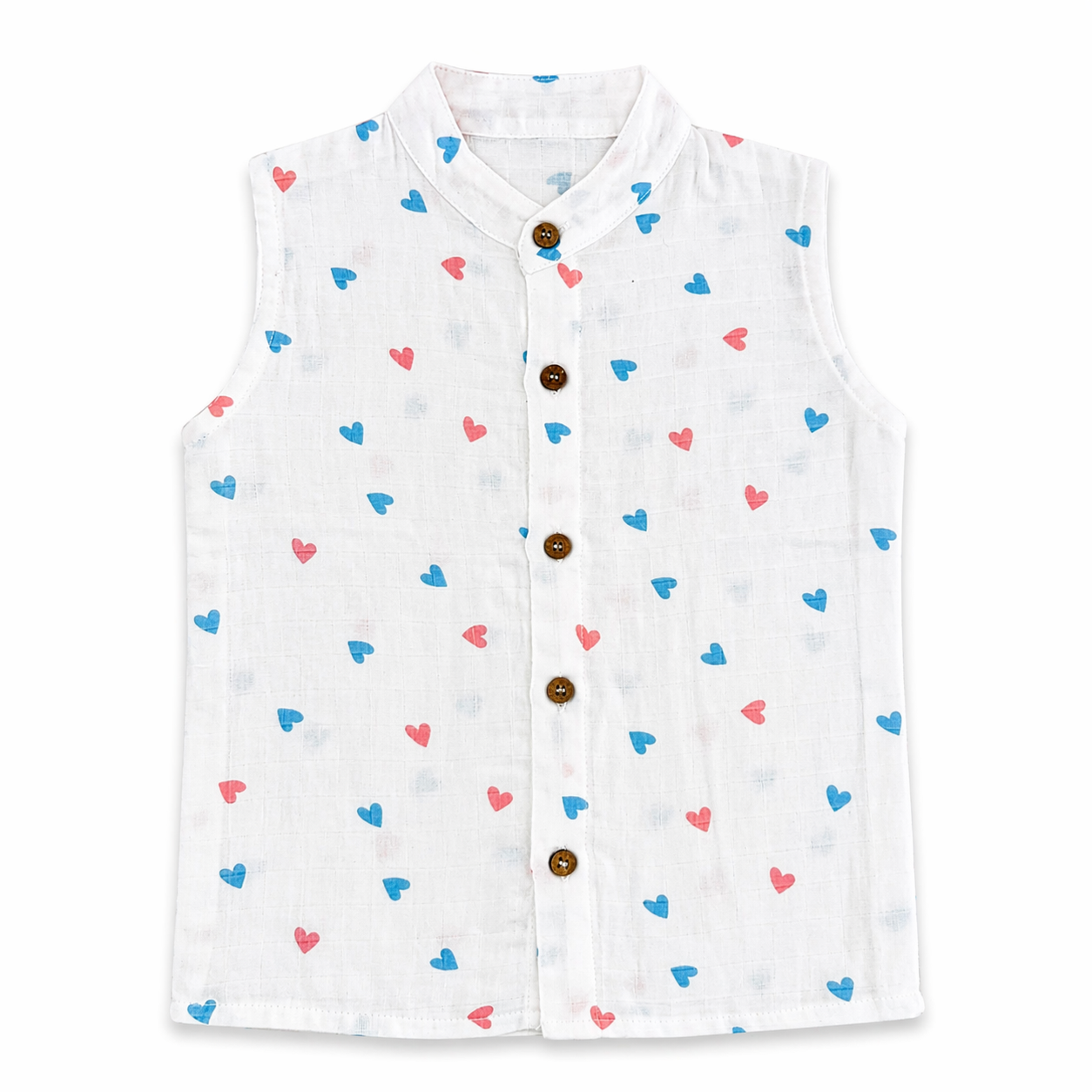 Sleeveless Co-ord Shirt - Heart (6-12m)