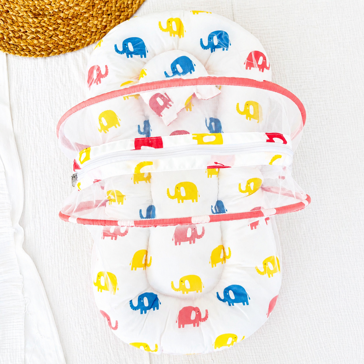 colour Elephant -New Born Bed wih Net