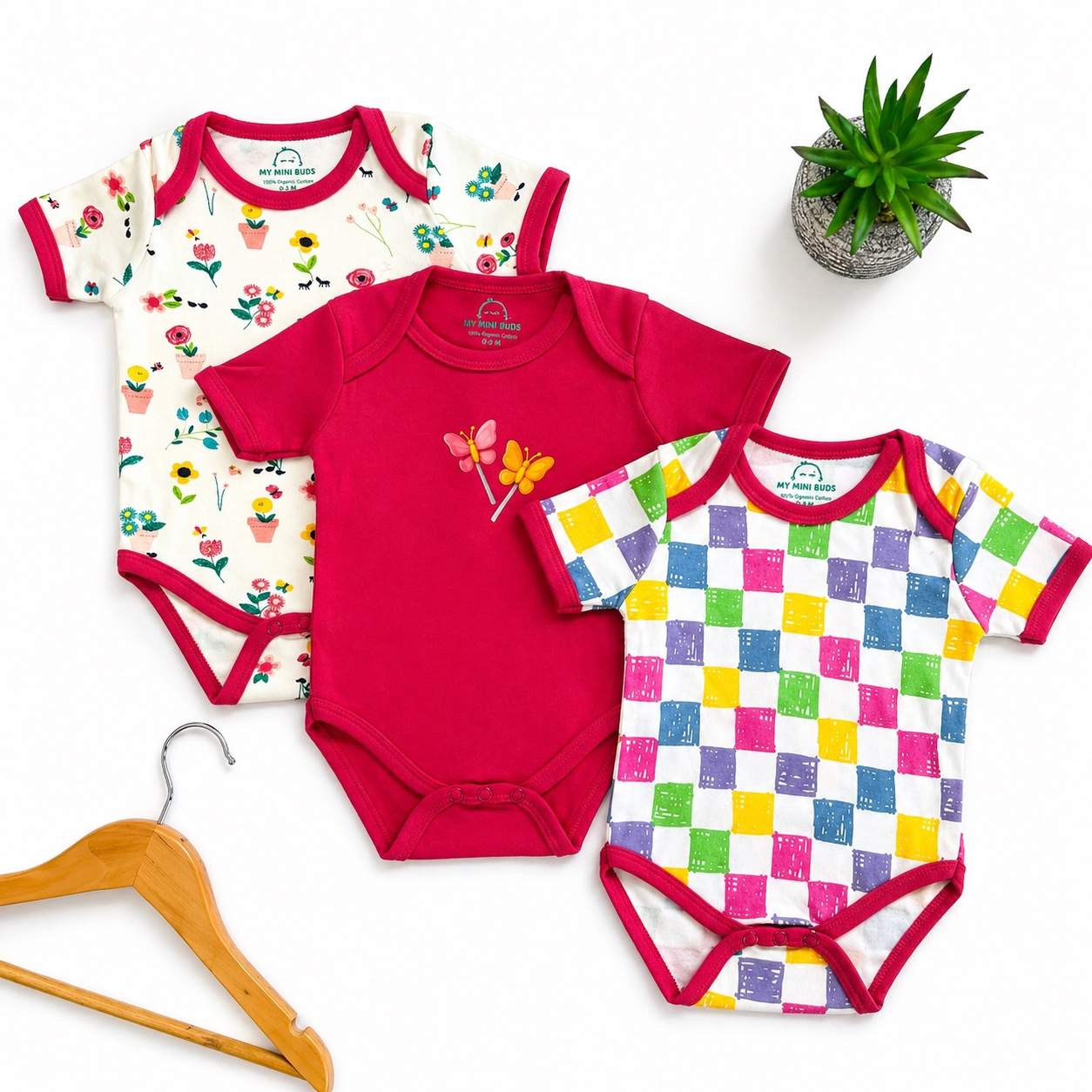 Butterfly Pink Combo - Rompers