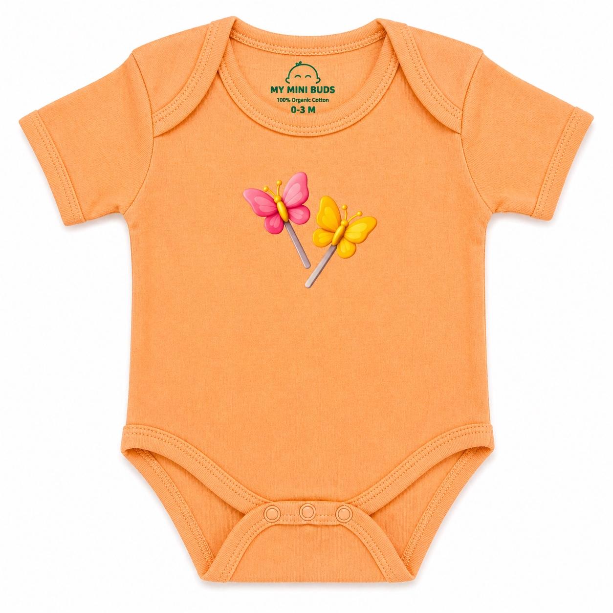 Orange Butterfly  Print - Rompers
