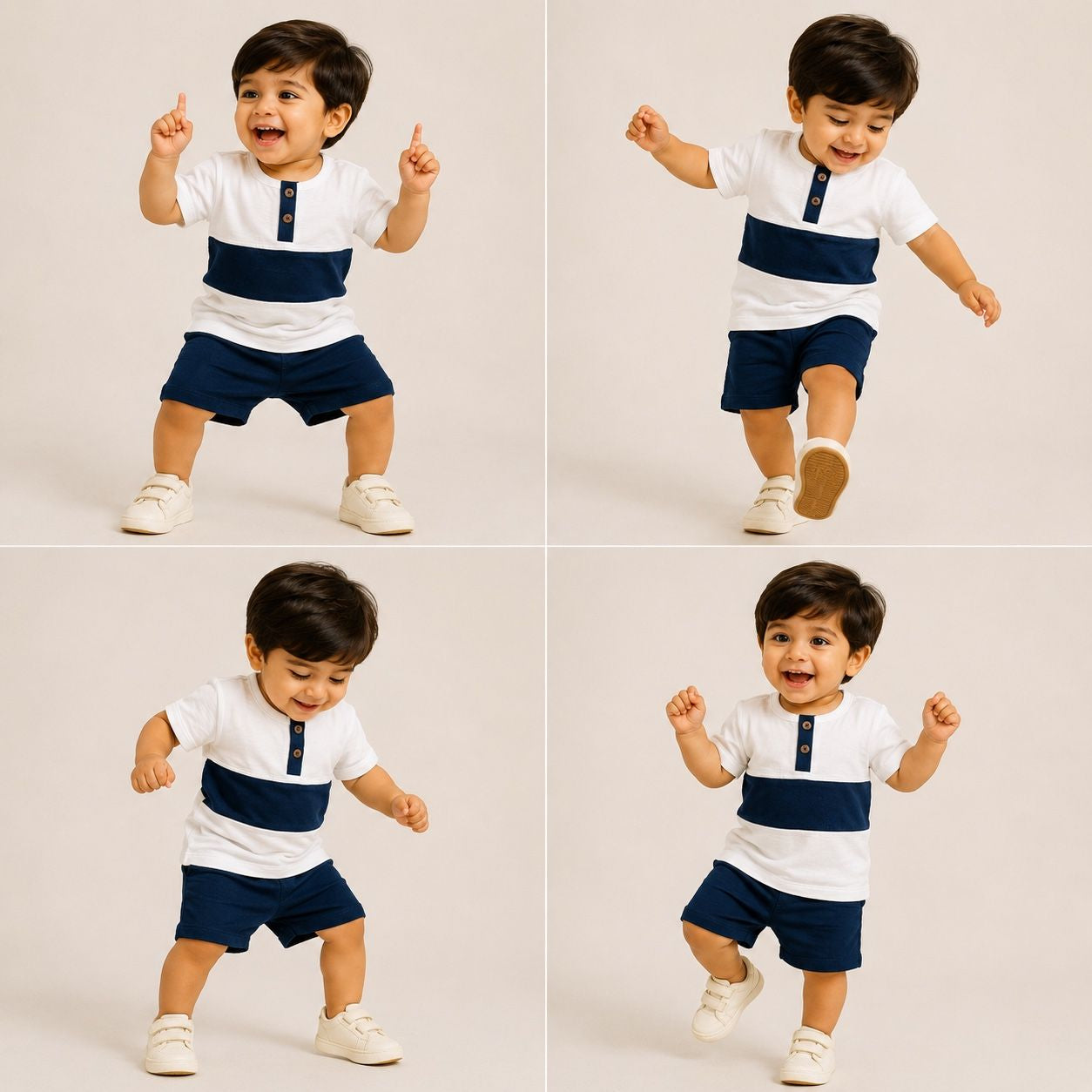 Navy Blue - Half Sleeve & Shorts (unisex)