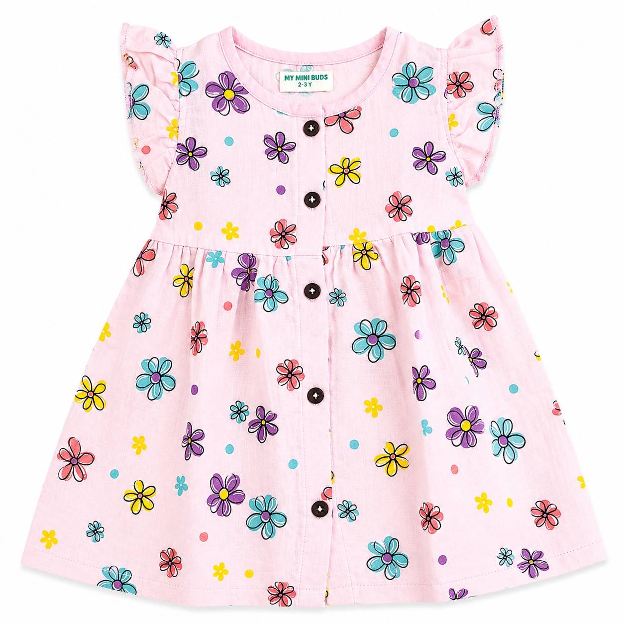 Pink Floral -Frill Frocks