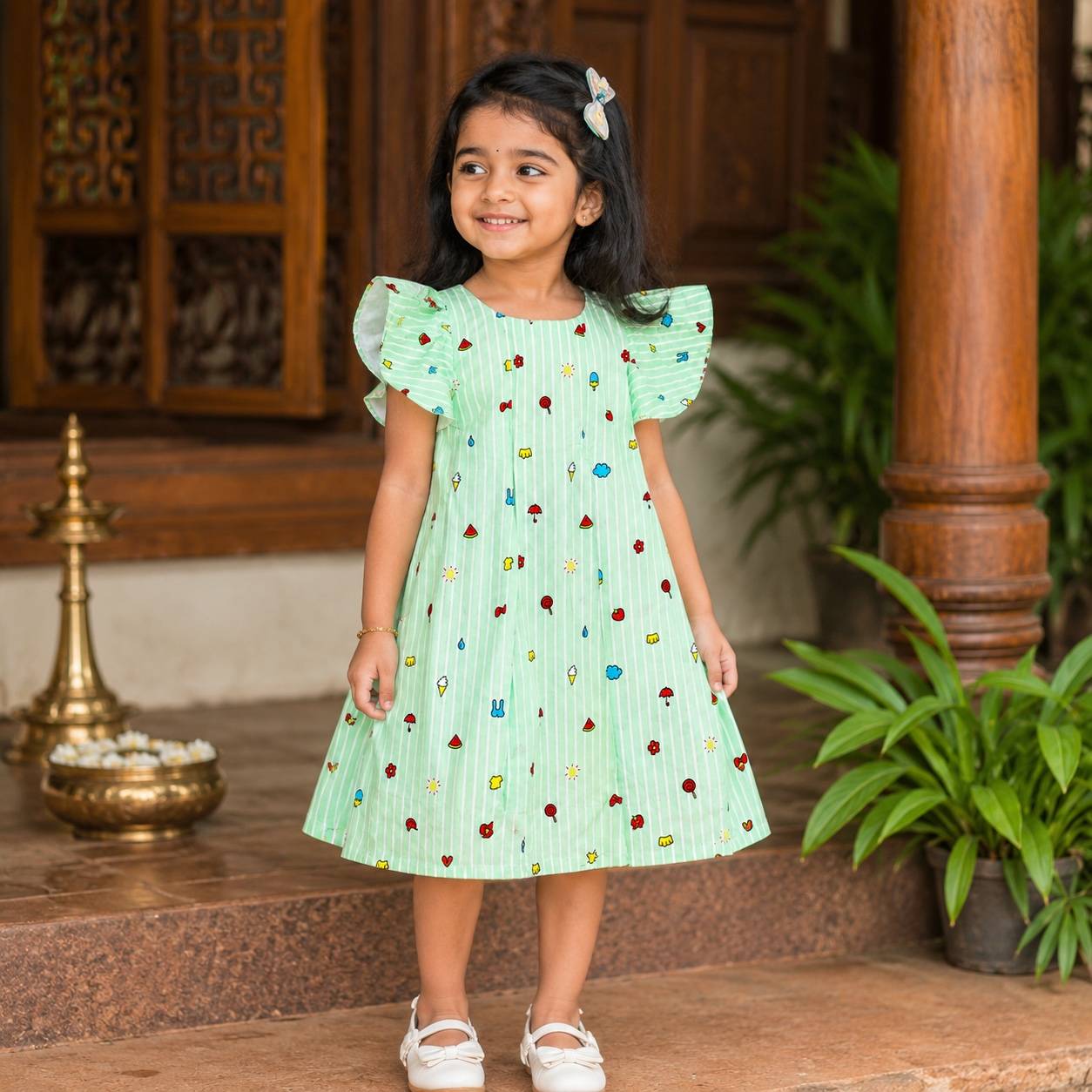 Ruffle Sleeve - Watermelon