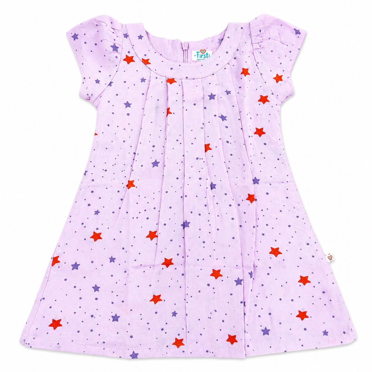 Purple Star -Puff Hand Frock