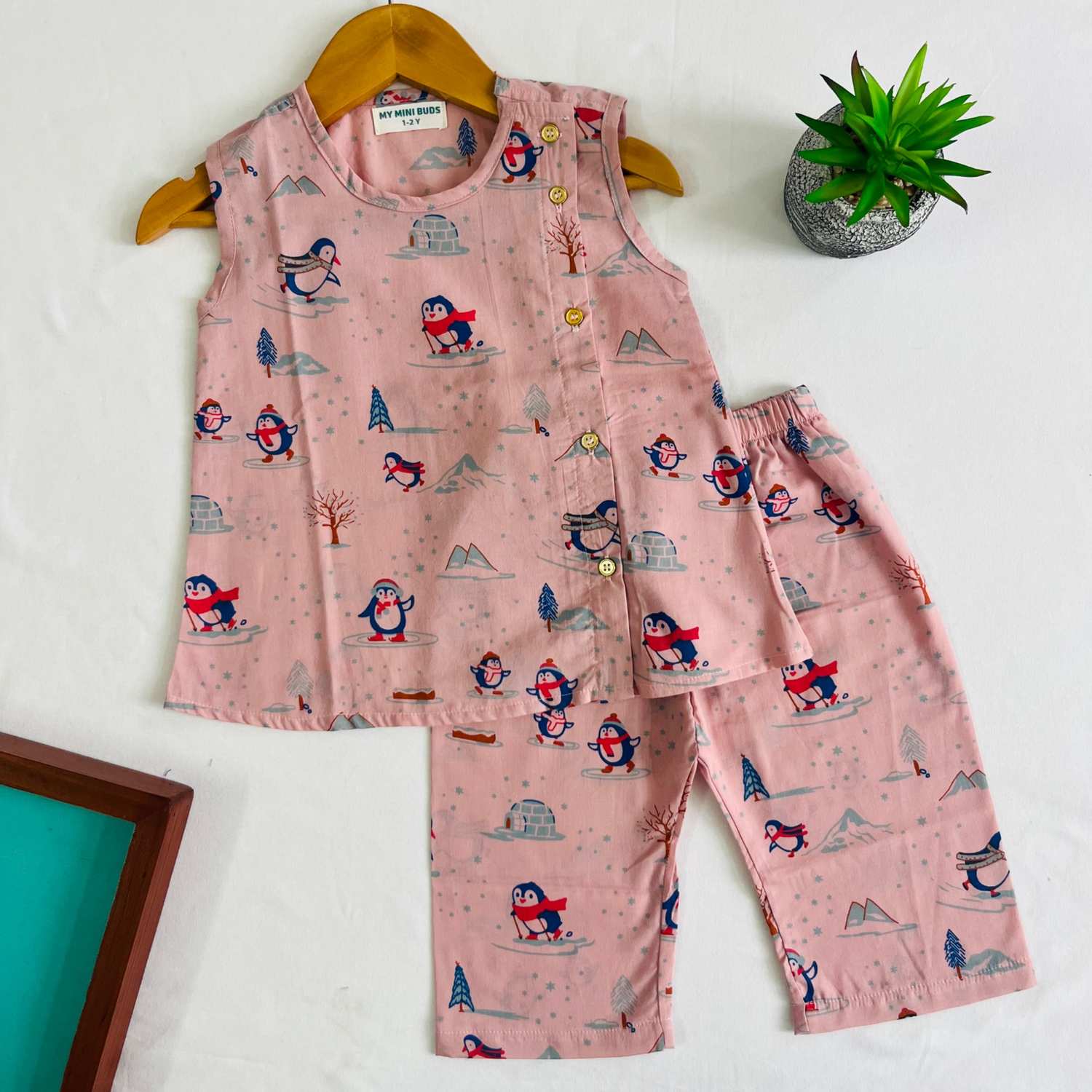 Penguins Print -Co-Ord Set-cotton