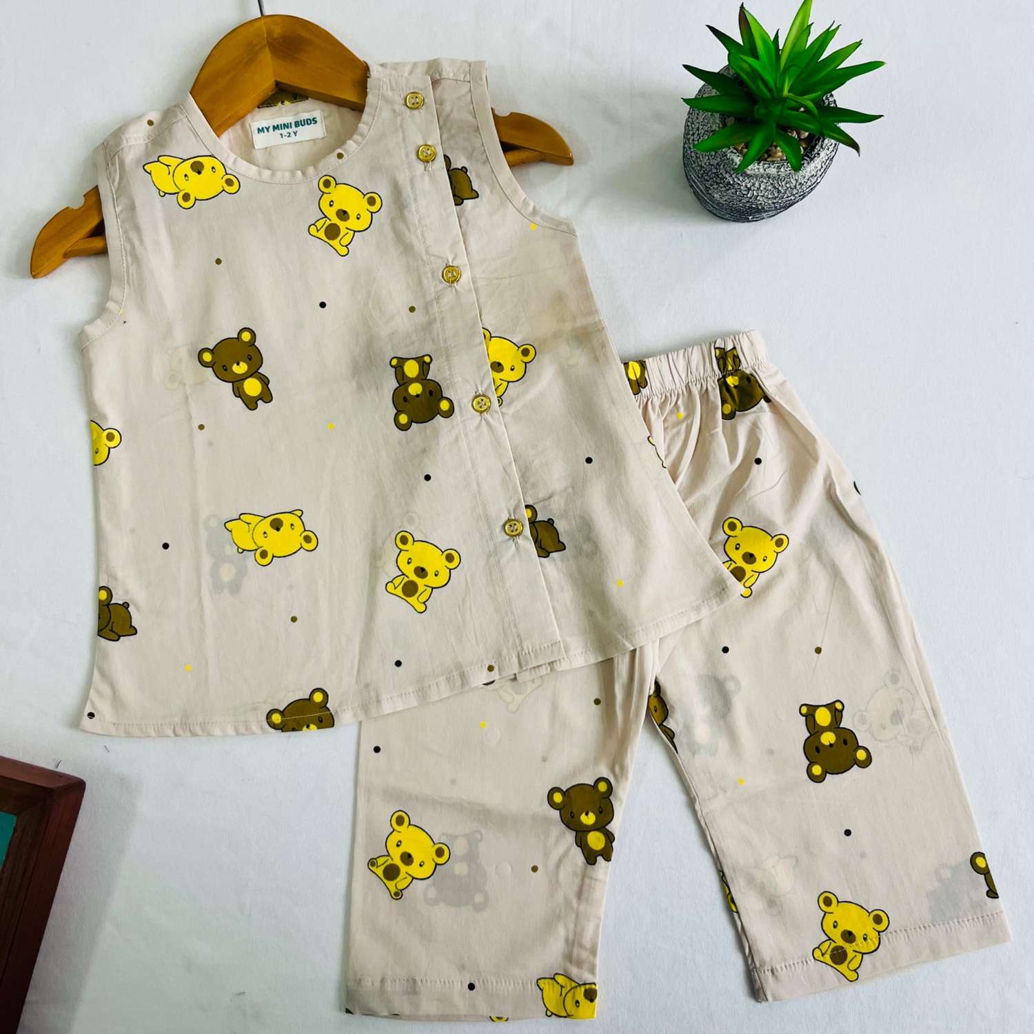 Bear Print -Co-Ord Set-cotton
