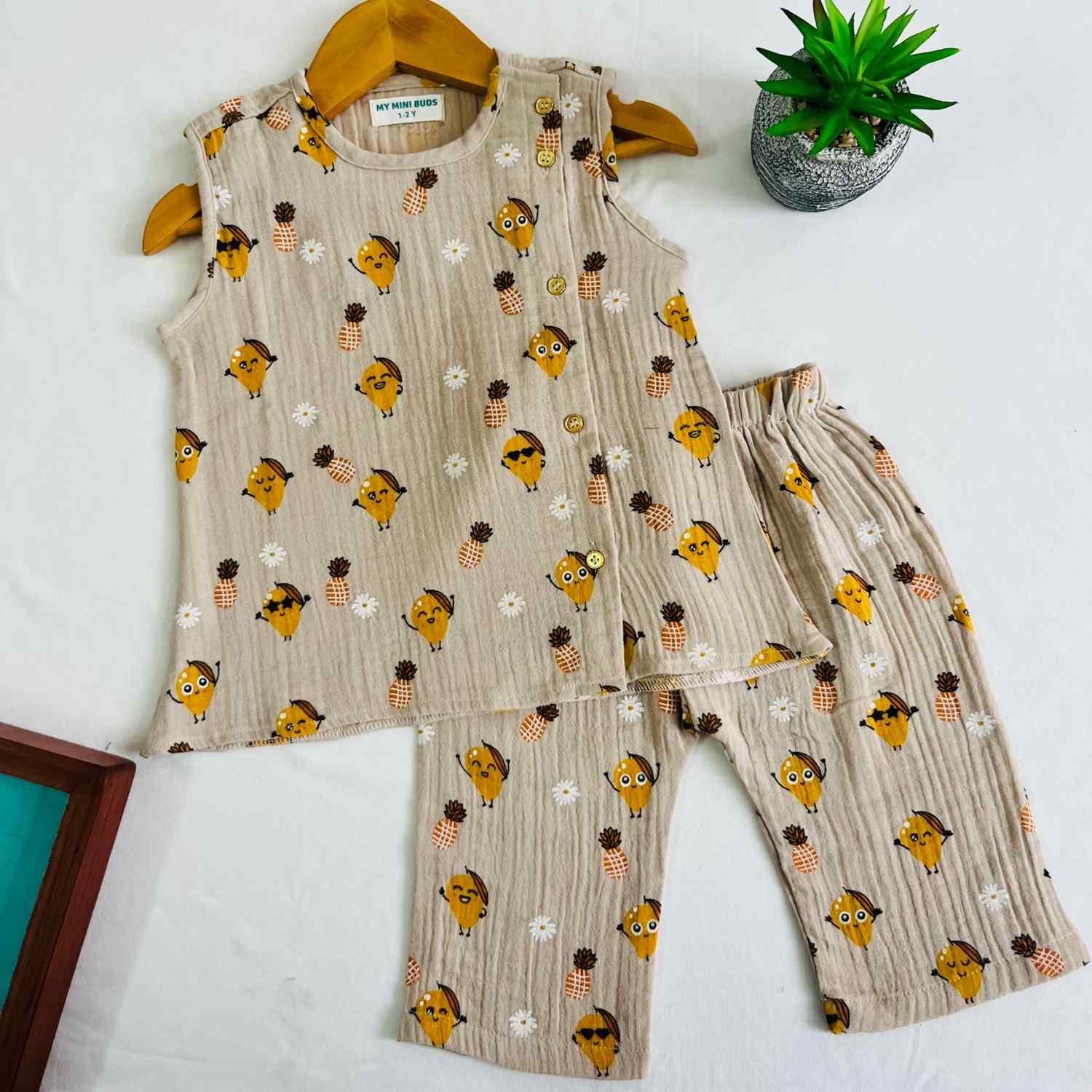 Mango Print -Co-Ord Set-Crinkle muslin